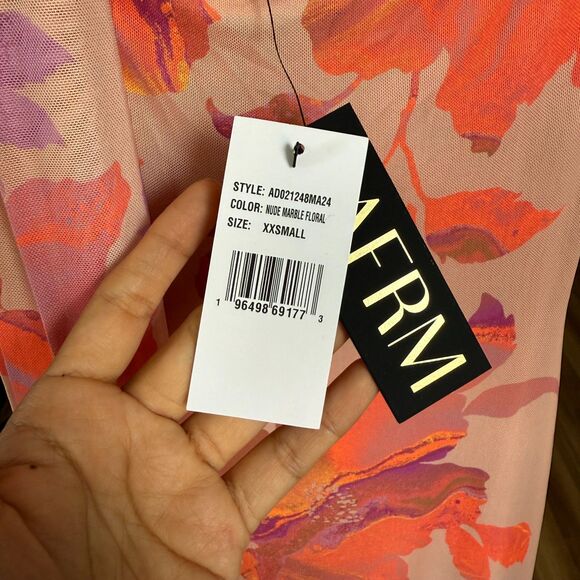 NWT AFRM Desiree Halter Ruffle Maxi Floral Dress XXS - Picture 5 of 9